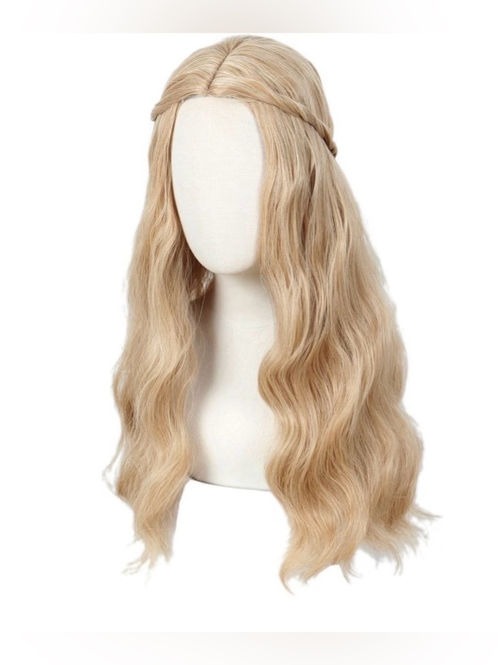 70’s Long Blonde Wavy Hippie Wigs Halloween Cosplay Costume Wig for Women Party